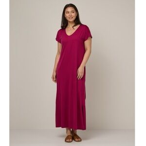 Wool& Freya Maxi Dress Pocket Stretch Merino Wool Blend large